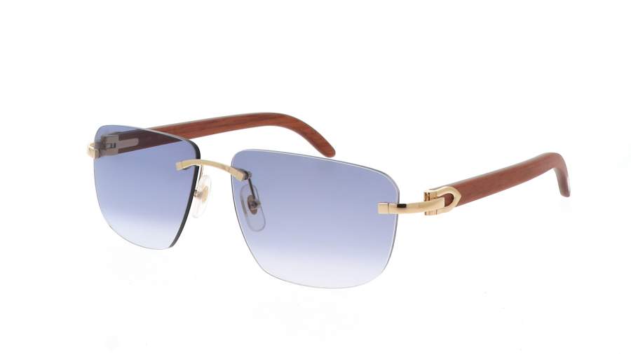 Occhiali da sole Cartier Rimless sun CT0040RS 001 58-15 Marrone in stock