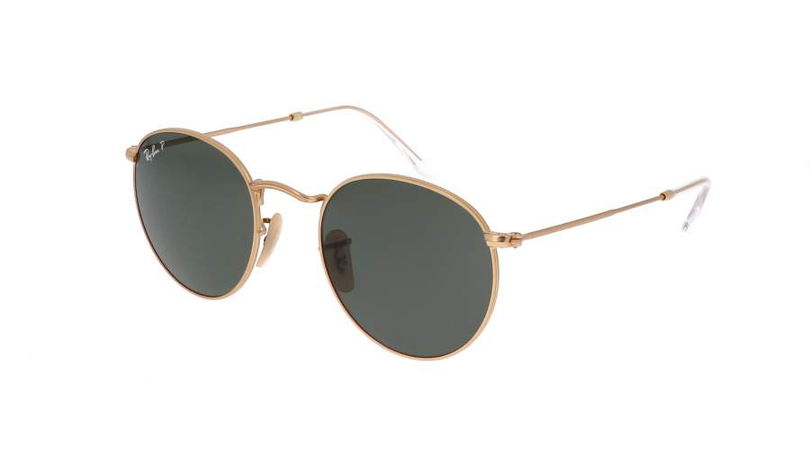 Sonnenbrille Ray-Ban Round Metal Gold Matt RB3447 112/58 50-21 Mittel Polarisierte Gläser auf Lager