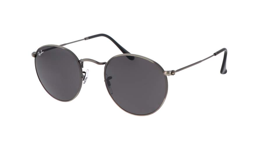 Sonnenbrille Ray-Ban Round Antique Gunmetal Metal Grau Matt RB3447 9229/B1 47-21 Schmal auf Lager