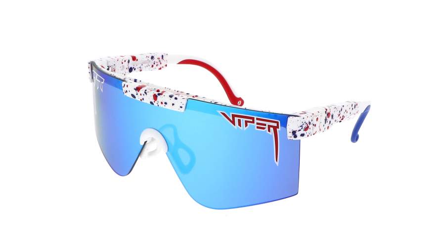 Occhiali da sole Pit Viper The 2000's 2000'S MERIKA POLARIZED 155-34 White with Blue and Red Splatter in stock