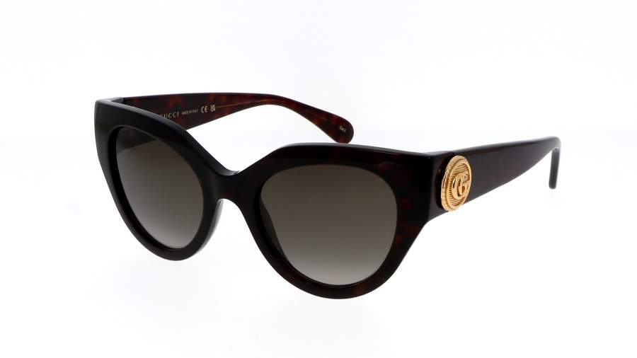 Lunettes de soleil Gucci Gucci logo GG1408S 003 52-21 Havana Brown en stock