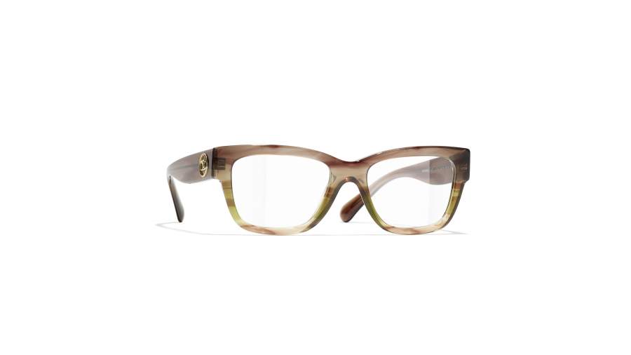 Lunettes de vue CHANEL CH3455 1743 52-18 Brown Gradient Olive en stock