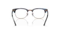 Ray-Ban Clubmaster RX5154 RB5154 8374 53-21 Striped Blue On Rose Gold