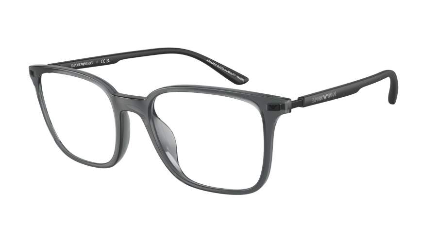 Occhiali da vista Emporio Armani EA3242U 6106 52-19 Shiny Transparent Black in stock