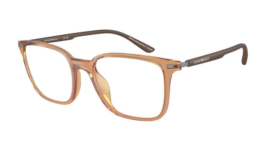 Occhiali da vista Emporio Armani EA3242U 6110 52-19 Shiny Transparent Brown in stock