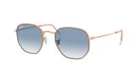 Ray-Ban Hexagonal Flat Lenses RB3548 9202/3F 51-21 Rose Gold