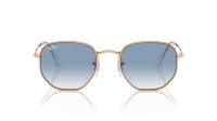 Ray-Ban Hexagonal Flat Lenses RB3548 9202/3F 51-21 Rose Gold