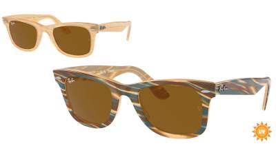 Ray-Ban Wayfarer Change Collection RB2140 1408/33 50-22 Photo waves brown
