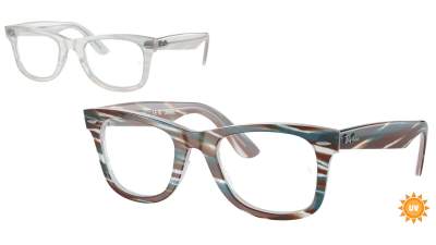 Occhiali da vista Ray-Ban Wayfarer ease Change collection RX4340V RB4340V 8382 50-22 Photo sriped light blue in stock
