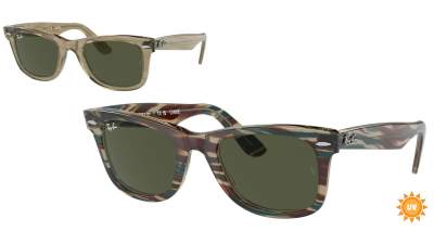 Lunettes de soleil Ray-Ban Original wayfarer Change Collection RB2140 1387/31 50-22 Photo striped grey en stock