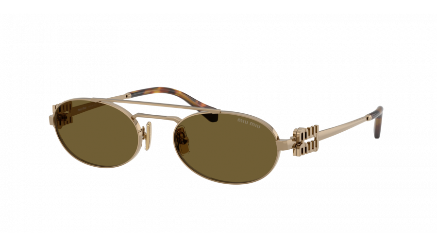 Miu Miu Logo MU 54ZS 7OE-09Z 53-19 Brass Gold