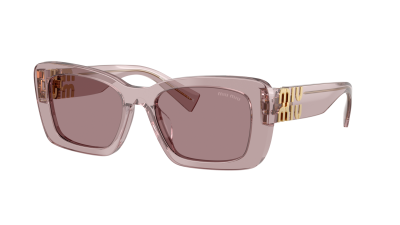 Lunettes de soleil Miu Miu MU 07YS 12W20I 53-18 Mauve transparent en stock