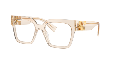 Lunettes de vue Miu Miu MU 04UV 11T1O1 52-19 Sand Transparent en stock