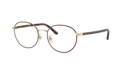 Lunettes de vue Ray-Ban RX6538D RB6538D 3193 53-18 Havana on Pale Gold en stock