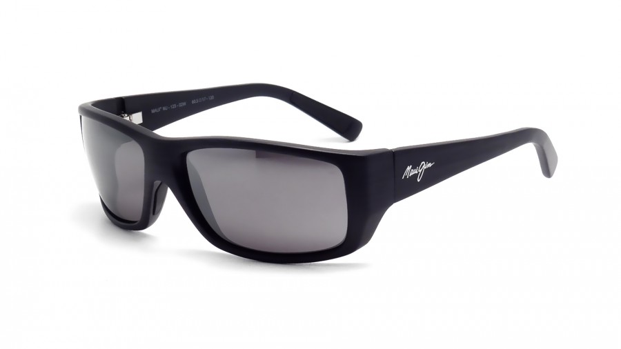 Maui Jim 123 Wassup Grey 02W Noir Mat Verres polarisés Medium