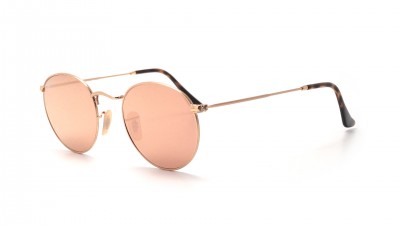 Ray-Ban Round Metal flat lenses RB3447N 001/Z2 50-21 Shiny gold
