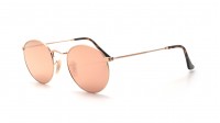 Ray-Ban Round Metal flat lenses RB3447N 001/Z2 50-21 Shiny gold