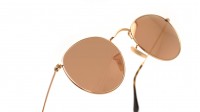 Ray-Ban Round Metal flat lenses RB3447N 001/Z2 50-21 Shiny gold