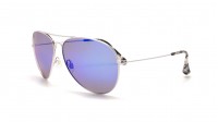 Maui Jim Mavericks Silver Argent Maui pure B264 17 61-14 Large Polarized Verres Miroirs Bleus