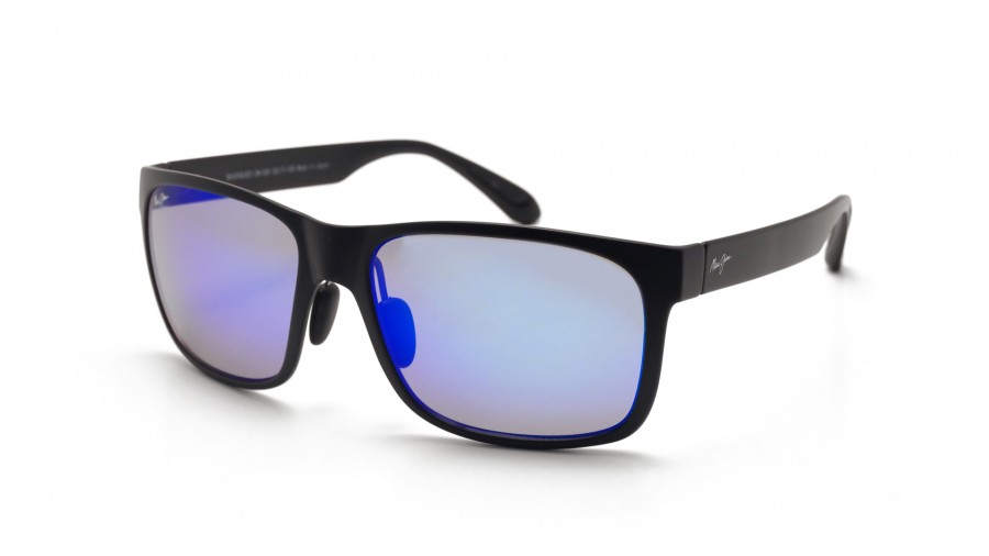 Maui Jim Red Sands Noir Mat B432 2M 59-17 Large Polarisés Miroirs