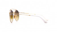 Ray-Ban Round Double Bridge Gold RB3647N 001/4O 51-22 Medium Gradient Mirror