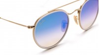 Ray-Ban Round Double Bridge Gold RB3647N 001/4O 51-22 Medium Gradient Mirror