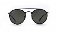 Ray-Ban Round Double Bridge Schwarz RB3647N 002/58 51-22 Mittel Polarisierte Gläser