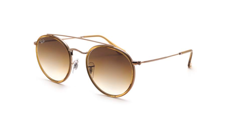 Ray-Ban Round Double Bridge Brun RB3647N 9070/51 51-22 Medium Dégradés