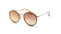 Ray-Ban Round Double Bridge Golden RB3647N 001/7O 51-22 Medium Gradient Flash
