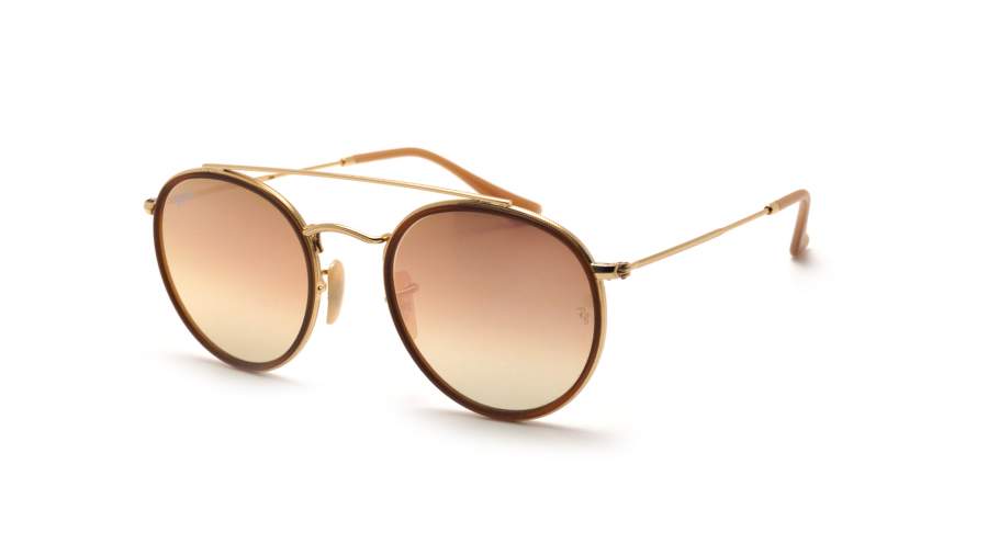 Ray-Ban Round Double Bridge Gold RB3647N 001/7O 51-22 Medium Gradient Flash