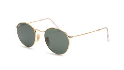 Lunettes de soleil Ray-Ban Round Metal Flat Lenses Or RB3447N 001 53-21 Large en stock