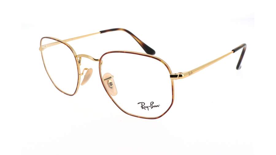 Brille Ray-Ban Hexagonal RX6448 RB6448 2945 54-21 Tortoise Breit auf Lager