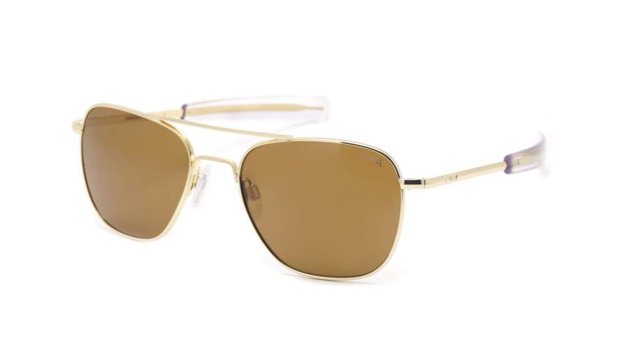 Lunettes de soleil Randolph Aviator Gold 23k Or AF107 58-20 Large Polarisés en stock