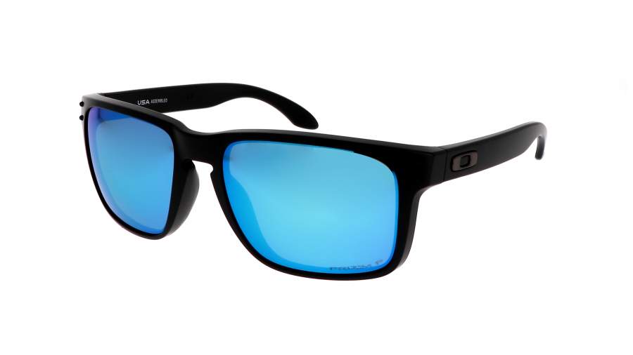 Sonnenbrille Oakley Holbrook Xl Schwarz Matt Prizm Sapphire OO9417 21 59-18 Breit Polarisierte Gläser Verspiegelte Gläser auf La