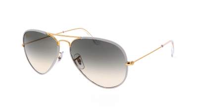 Lunettes de soleil Ray-Ban Aviator Full Color Gris Mat RB3025JM 919632 58-14 Medium Dégradés en stock
