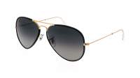 Ray-Ban Aviator Full Color Noir Mat RB3025JM 9196/71 58-14 Medium Dégradés