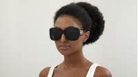 Balenciaga BB0069S 001 53-23 Schwarz Breit