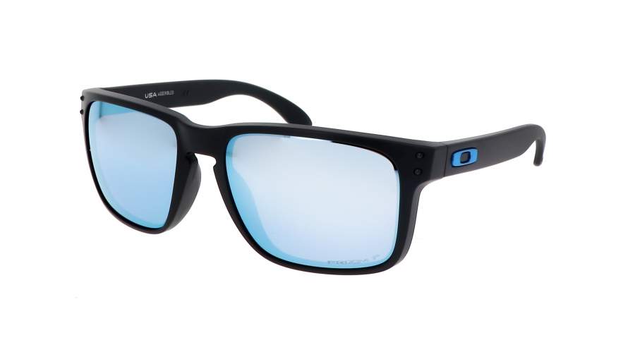 Sonnenbrille Oakley Holbrook Xl Schwarz Matt Prizm Deep Water OO9417 25 59-18 Breit Polarisierte Gläser Verspiegelte Gläser auf 