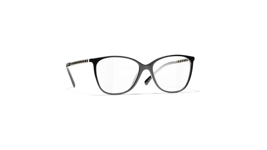 Brille Chanel Chaîne CC Schwarz CH3408Q C622 54-16 Breit auf Lager
