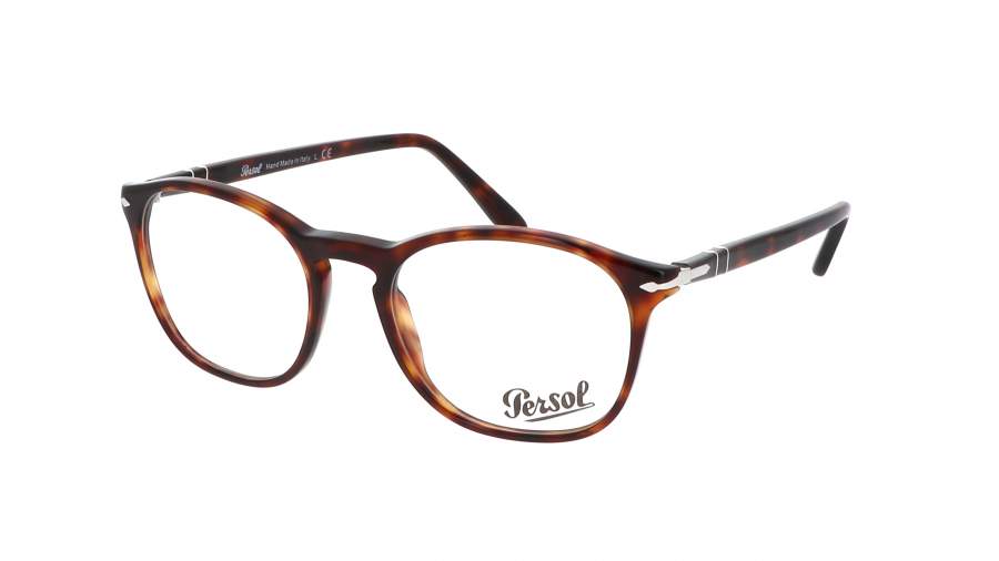 Brille Persol Havana Tortoise PO3007V 24 52-19 Breit auf Lager