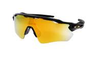 Oakley Radar Polished black Schwarz Prizm 24K OO9208 C9 Breit Polarisierte Gläser Verspiegelte Gläser