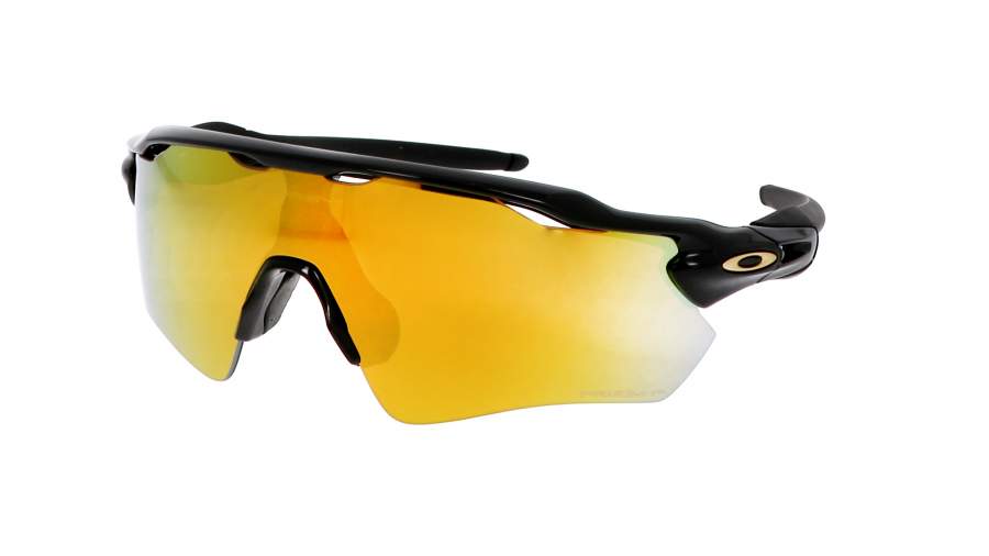 Sonnenbrille Oakley Radar Polished black Schwarz Prizm 24K OO9208 C9 Breit Polarisierte Gläser Verspiegelte Gläser auf Lager