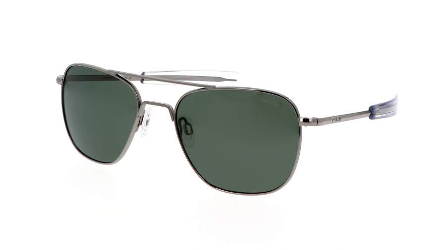 Sonnenbrille Randolph Aviator Gunmetal Silber AF099 55-18 Mittel Polarisierte Gläser auf Lager