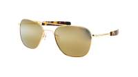 Randolph Aviator 23K Gold Gold AF317 Mittel Polarisierte Gläser Verspiegelte Gläser