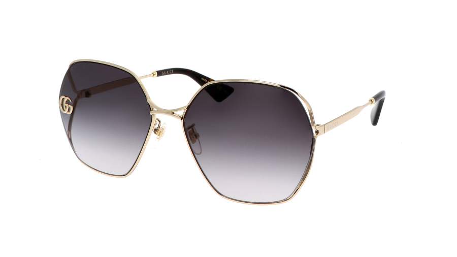 Lunettes de soleil Gucci GG0818SA 005 63-17 Or Large Dégradés en stock