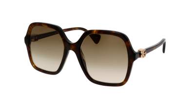 Gucci GG1072S 002 56-19 Havana Tortoise Breit Gradient Gläser