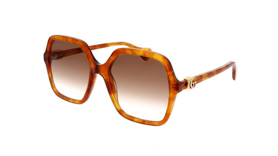 Sonnenbrille Gucci GG1072S 003 56-19 Havana Tortoise Breit Gradient Gläser auf Lager