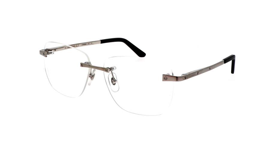 Brille Cartier CT0336O 002 56-16 Silber Matt Breit auf Lager