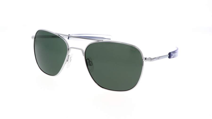 Lunettes de soleil Randolph Aviator Bright Chrome Gris Skytec AGX AF126 58-20 Large en stock