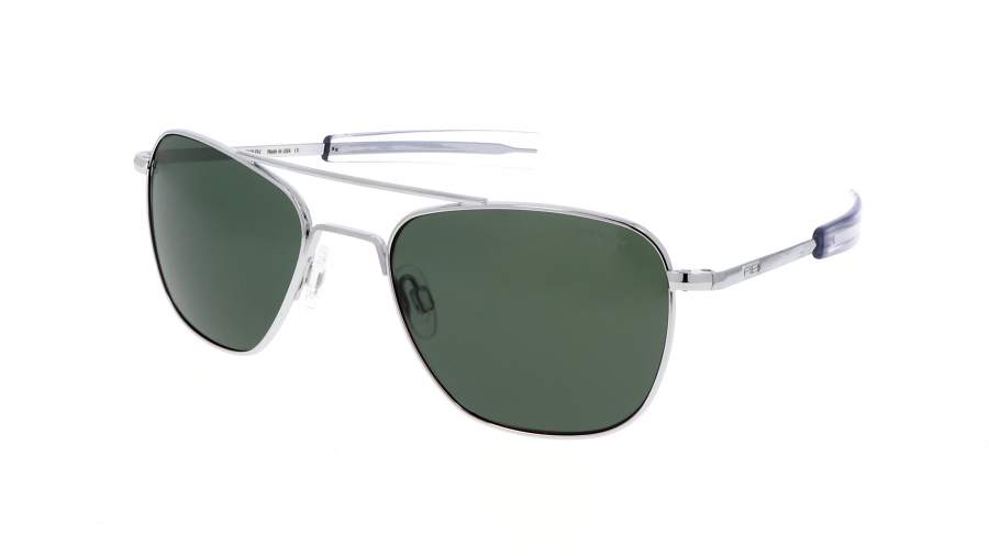 Sonnenbrille Randolph Aviator Bright Chrome Grau Skytec AGX AF026 52-20 Schmal auf Lager